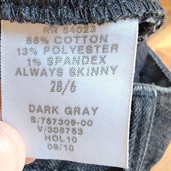 GAP Black Faded "Always Skinny" Jeans Size 28/6 - Picture 10 of 16